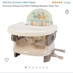 Summer Deluxe Comfort Folding Booster Seat, Tan