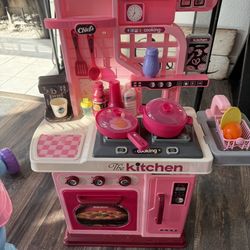 Play Kitchen Dollhouse, Barbie Food Truck, Chelsea Camper Fire Truck And Stroller With Baby Vanity And Kids Leapfrog Camera