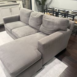 Crate & Barrel Sleeper Sofa With Chaise Lounge Storage