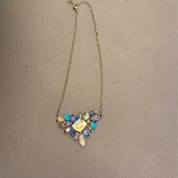 Blue Gold Gem Necklace