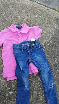 Polo Toddler girls shirt H&M jeans sz 2T