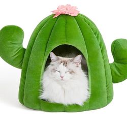 VETRESKA Cat Bed for Indoor Cats - Cactus Cat Cave Bed Cat House Or Small Dog 