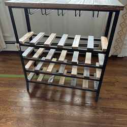 Mixed Stain Wood Wine Rack - NWT