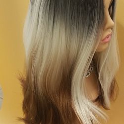 Short Mixed Colors Wavy Wig
