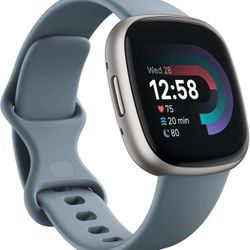Fitbit Versa 4 Activity Tracker - Waterfall Blue/Platinum Aluminum