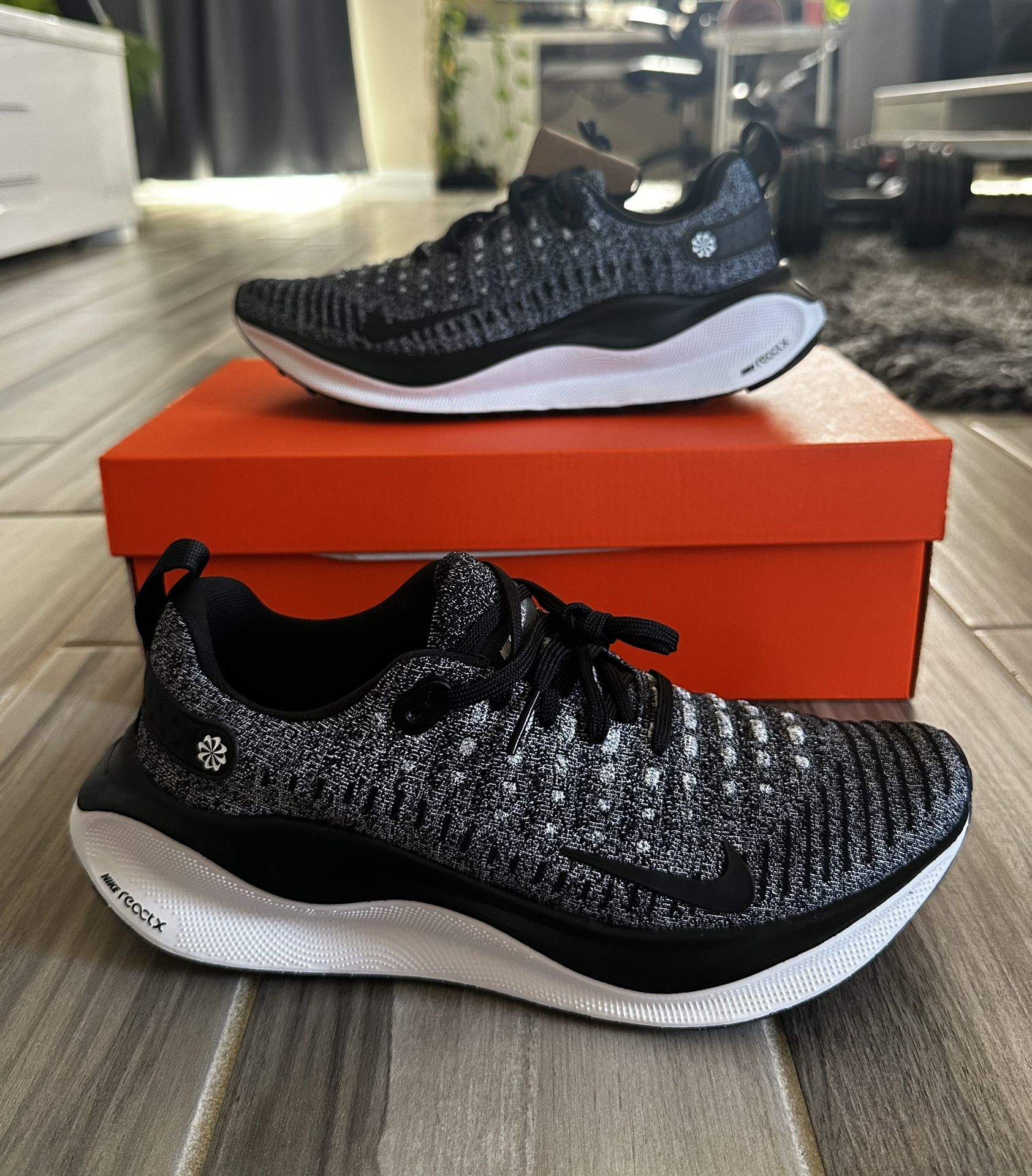 Nike Women's ReactX Infinity Run 4 Shoes - Oreo Black White - Size 9