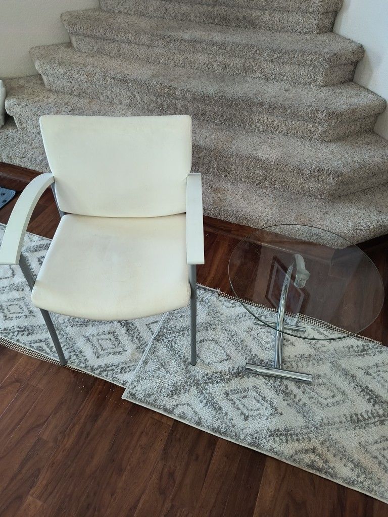 Global Chair & Glass Table.