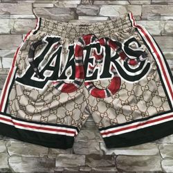 Lakers Gucci Mitchell And Ness Shorts Size Medium Or XL 