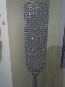Silver Crystal Beaded Floor Lamp - Modern Standing Lamp