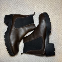 Brown Leather Ankle Boots 