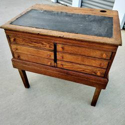 Vintage Antique Wooden Six Drawer Spool Cabinet 