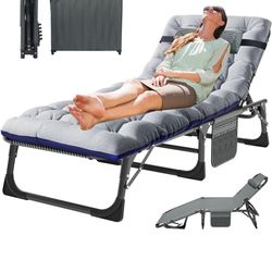 5-Position Folding Lounge Chair, Portable Outdoor Chaise Lounge for Sun Tanning, Perfect for Pool, Beach, Patio