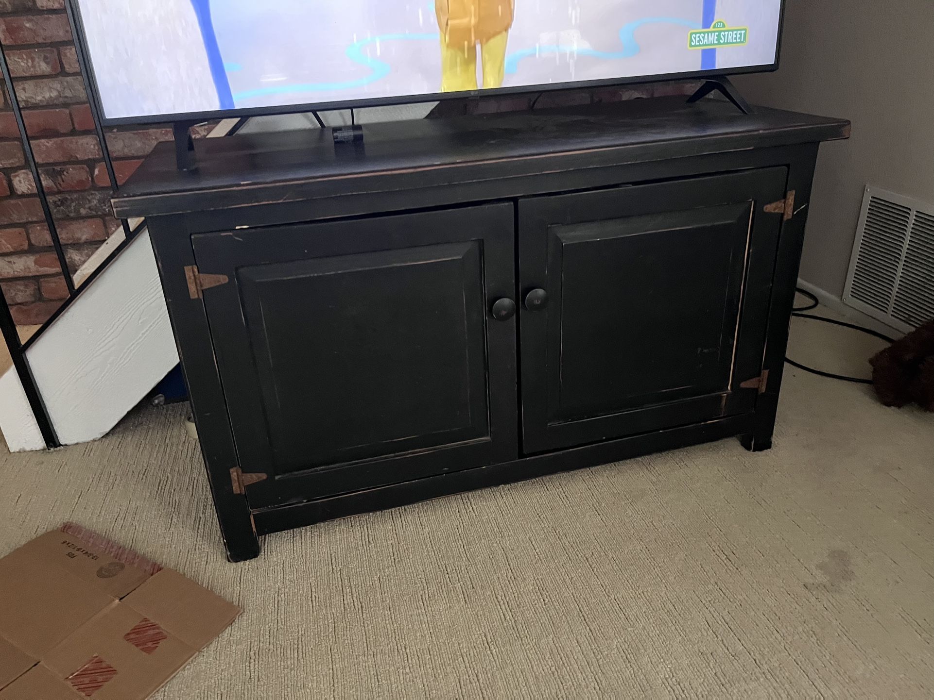 Black Hutch / Cabinet W/ Shelf
