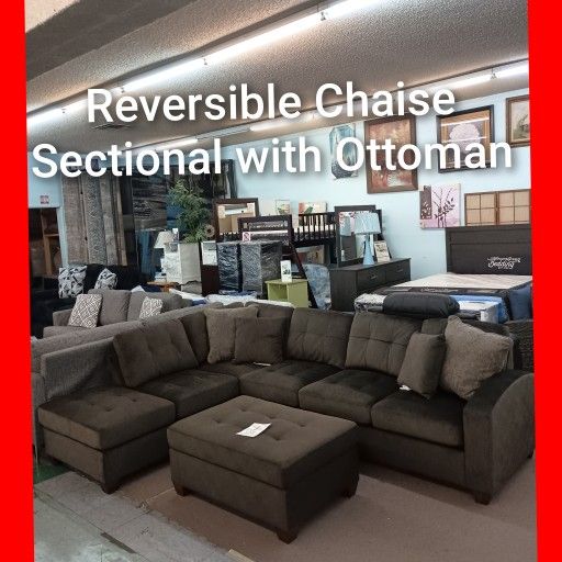 👍🏼 Clearance Sectional With Ottoman 