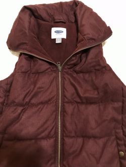 Women Ladies Old Navy puffer vest Size Small Maroon Wine Burgundy