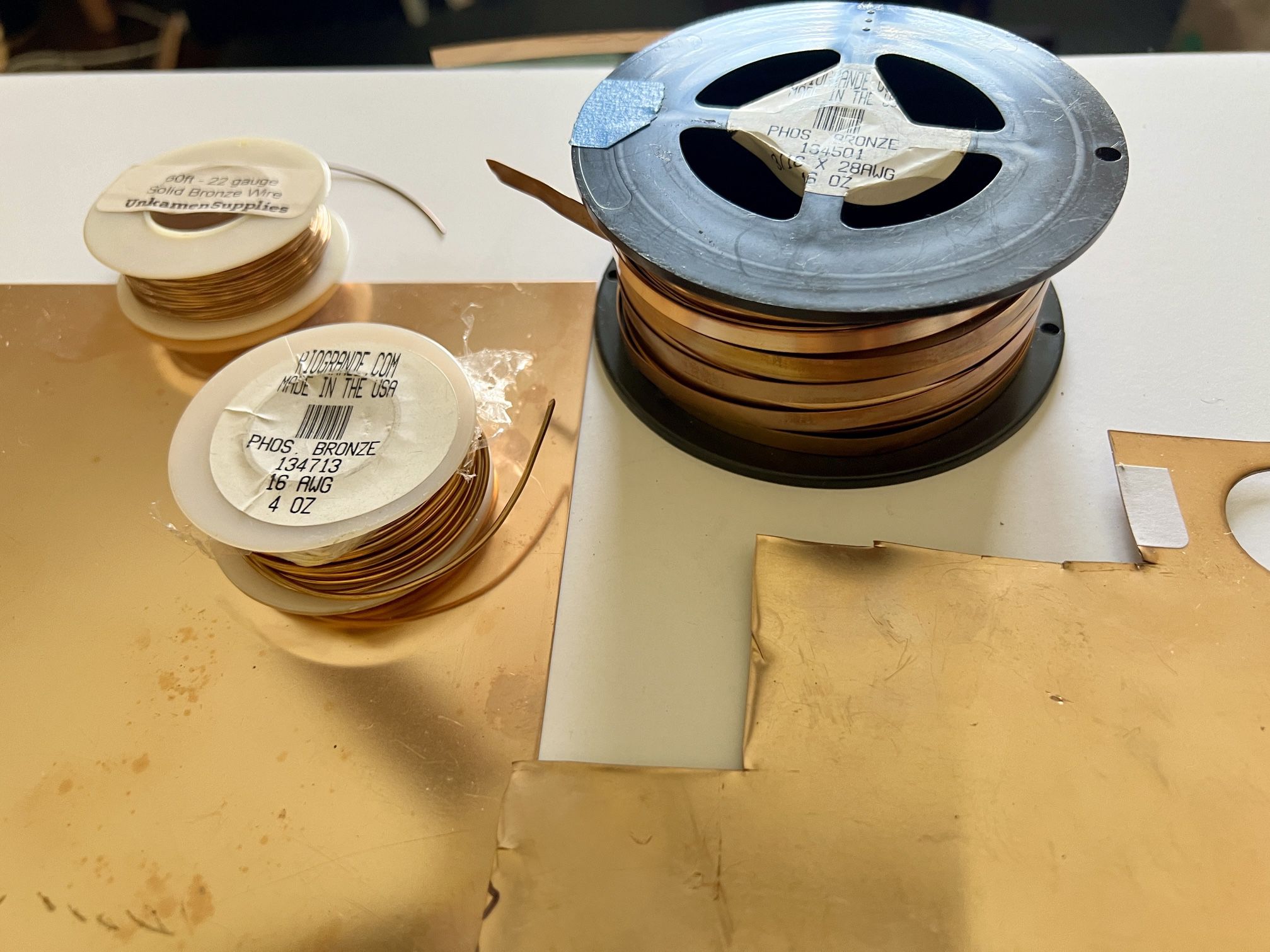 Phosphor Bronze Sheets And Wire Spools