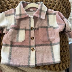 Pink Flannel Jacket 12-18 Months 
