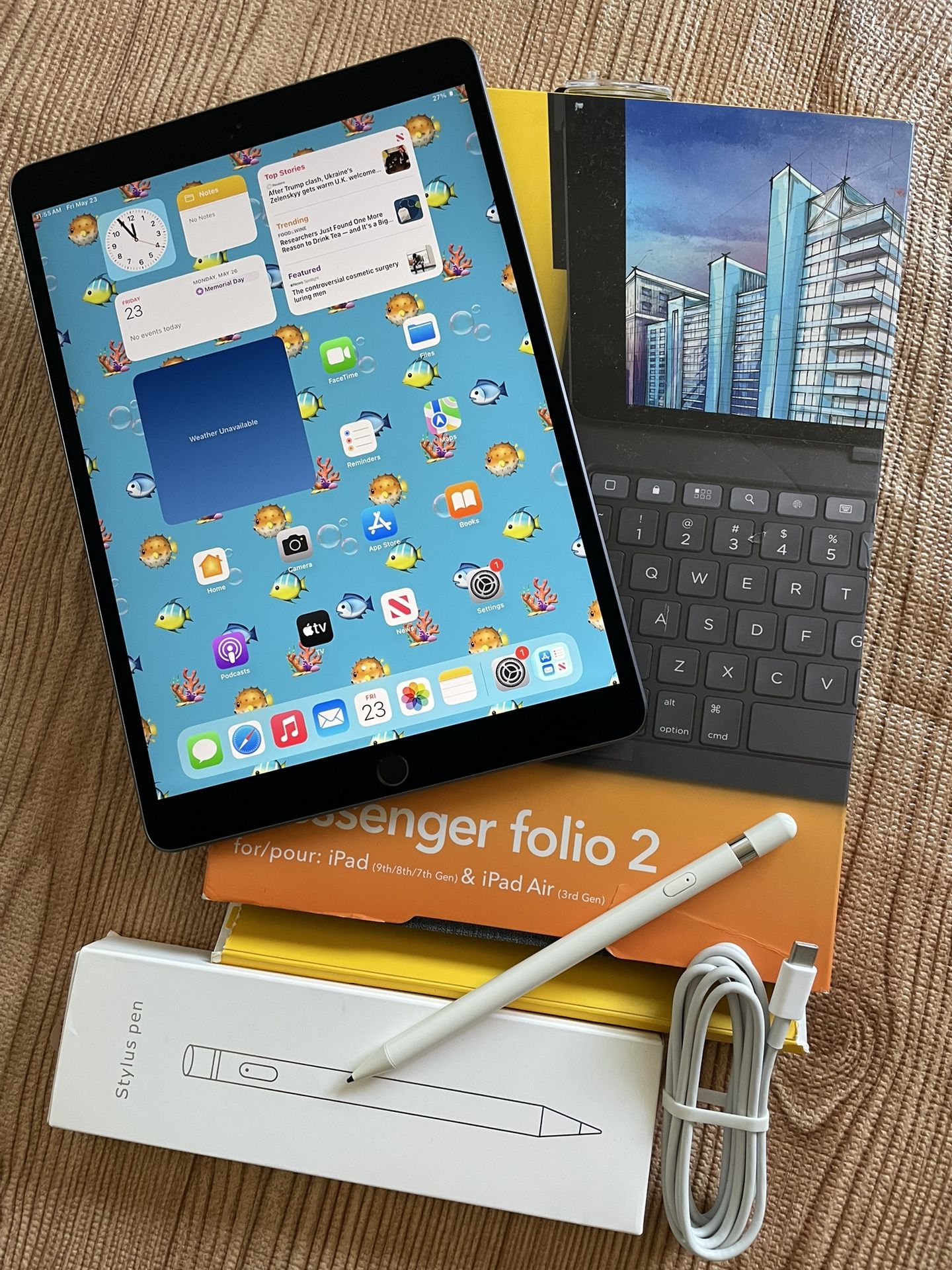Apple iPad Air 3rd Generation (10.5” screen) 64GB With zagg Keyboard and Pencil