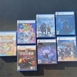 PS5 Game Lot (7) Story Of Seasons + Dragon Ball + God Of War + Lost Soul Aside + Spider-Man + Elden Ring - New Not-Opened Factory Sealed 