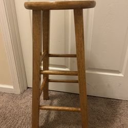 Natural Wood Barstool 