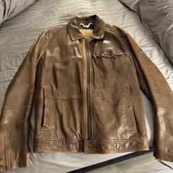 BOSS Orange - Hugo Boss Lamb Leather Jacket. Size: 42-44 (Large). Brown Lambskin Leather 