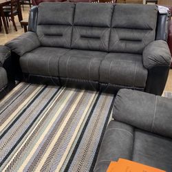 Earhart Slate Reclining Living Room Set/ Sofa And Loveseat