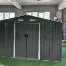 New in Box 8β L x 10ββ W x 6.β H Metal Storage Shed Outdoor Galvanized Steel (Assembly Required)