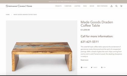 [MAKE OFFER!] $3K+ Retail Statement Resin Coffee Table | Sculptural Modern Design