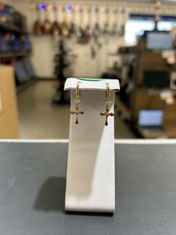 14K Cross Earrings 