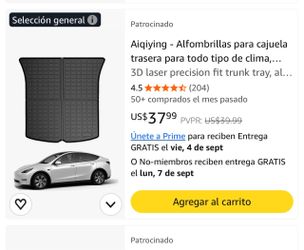 Aiqiying - All-Weather Rear Trunk Mats, Cargo Tray Liner/Protector, Compatible with 2020–2025 Model Y (5-Seater) – 3D Design (Not for Juniper)