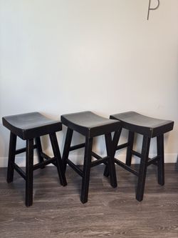 Ashley’s Wooden Black Barstools