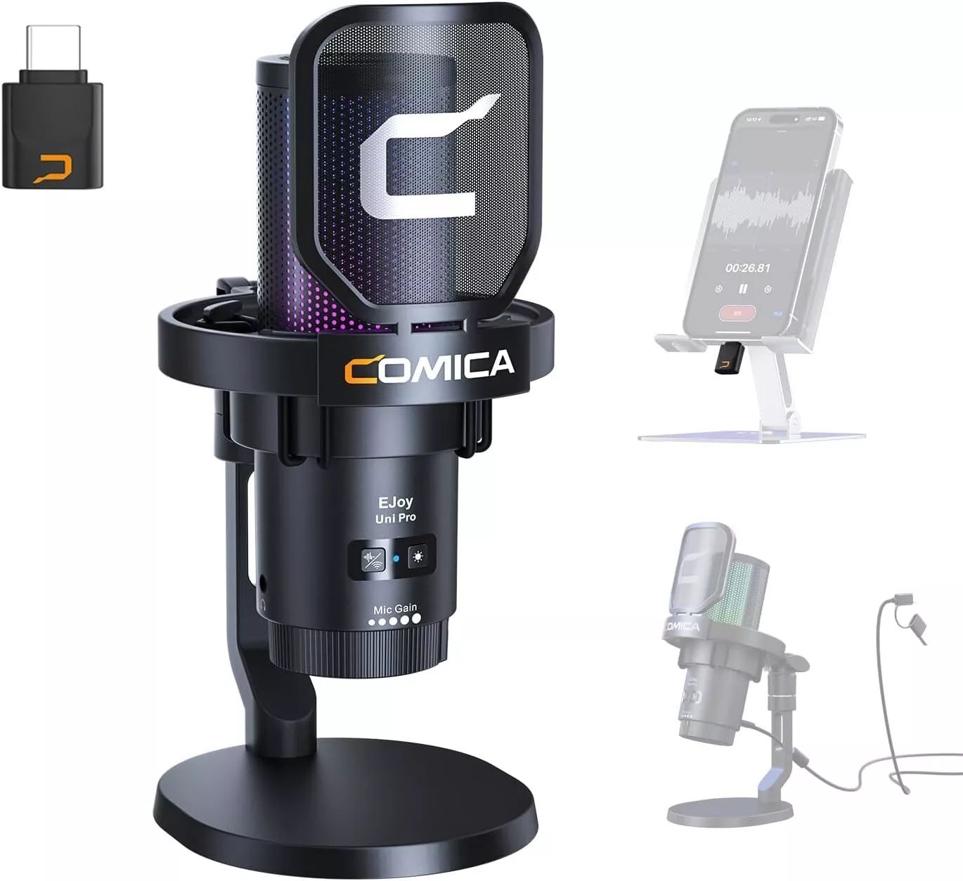 comica Ejoy Uni PRO(D) USB Wireless Microphone with Noise Cancellation