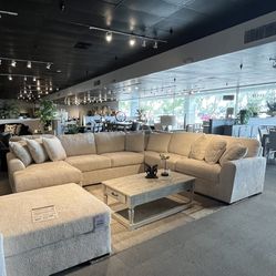 Ivory 4PC Chaise Sectional Couch