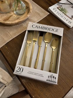 Cambridge 20-Piece Gold Flatware Set – Service for 4