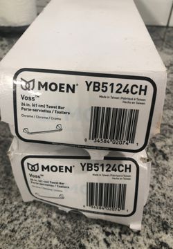 Two - 24” New chrome towel bars