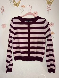 Love Tree Striped Button-Up Cardigan