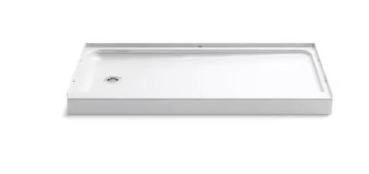 60 x 30 Alcove Shower Pan Base with Left Drain in White