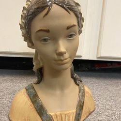 Lladro Bust of Girl in Bonnet