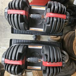 Pair Of Bowflex Dumbbells 52.5 Lbs 
