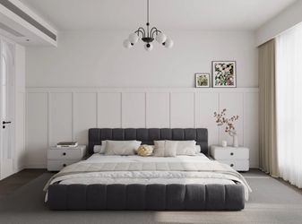 Upholstered dark gray new bed