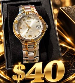 Guess Two-Tone Men's Watch with Date