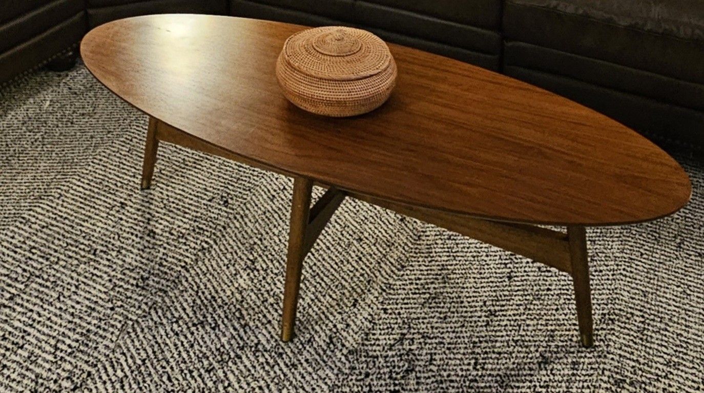West Elm Solid Wood Mid Century Oval Coffee Table