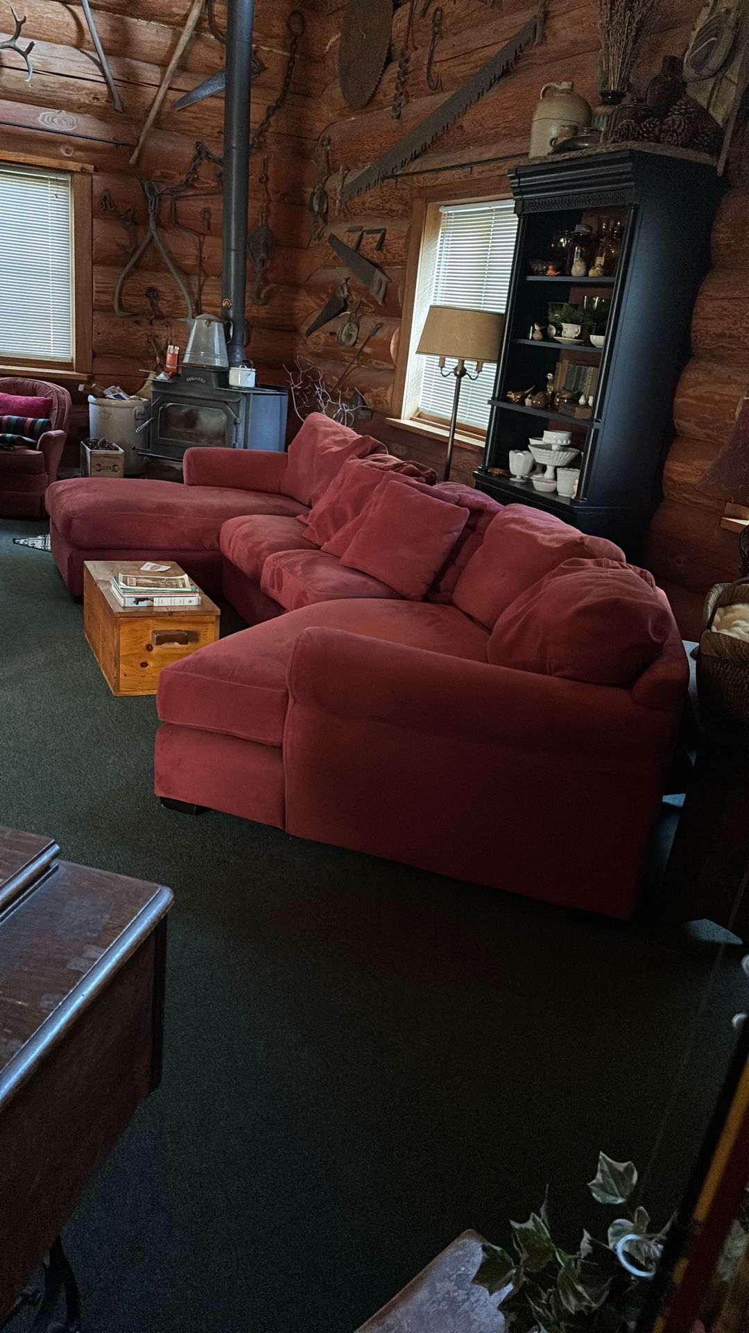 Red Sectional Couch/Sofa