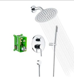 Summerain Modern 1-Handle 1-Spray Shower Faucet 1.8 GPM with Hand Shower in Chrome (Valve Included)
