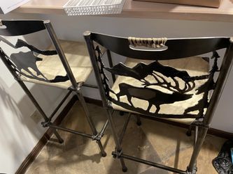 Metal Bar Stools With Animal Backing