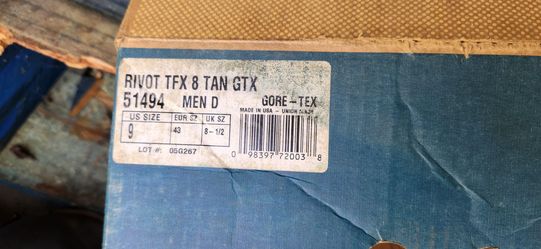 Rivot TFX 8 Tan GTX Men's Boots Size 9