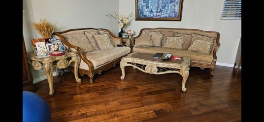 Free sofas and coffee table and side tables