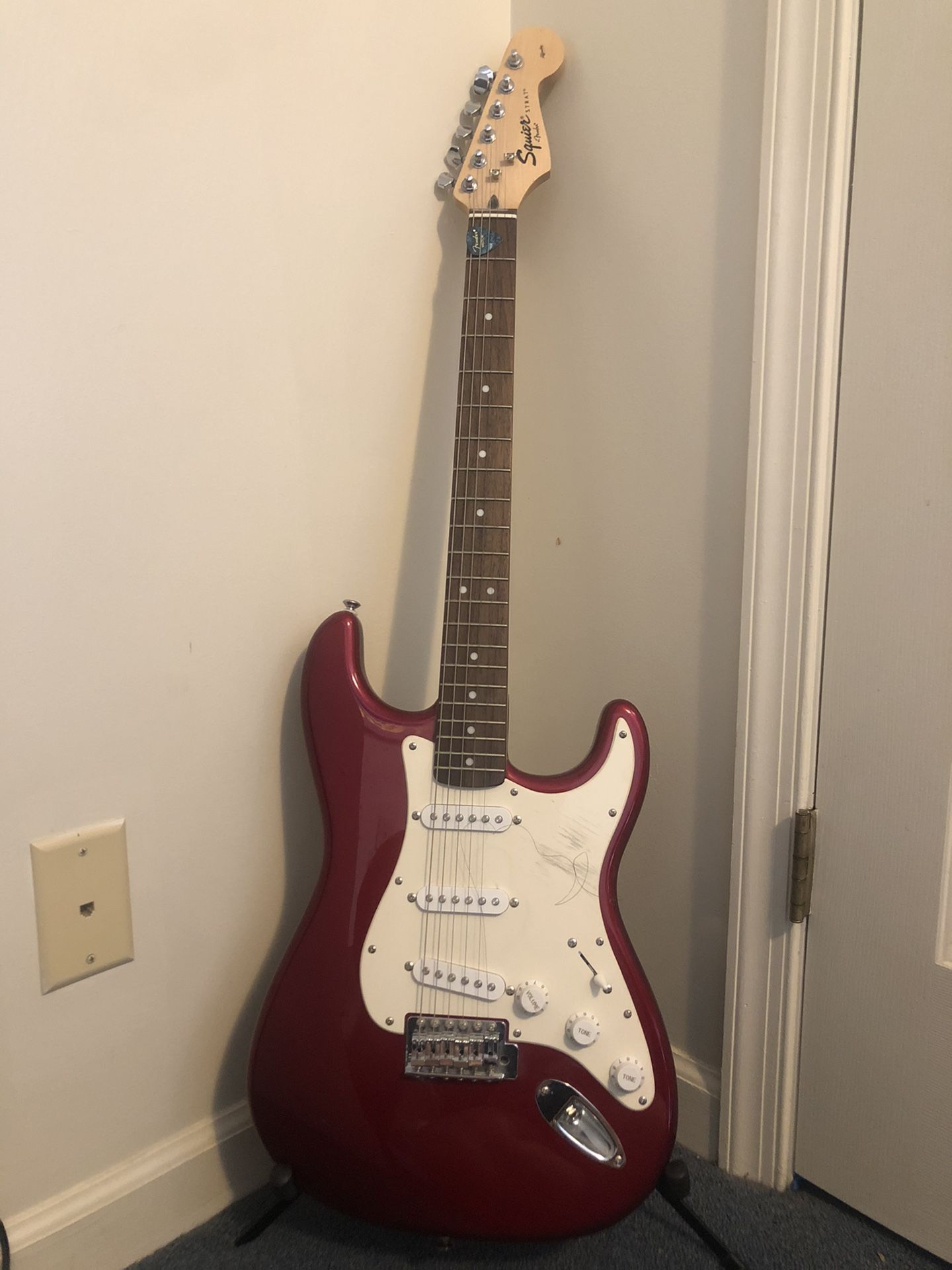 Red Fender Squier Electric Guitar