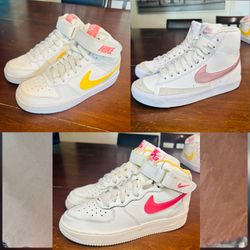 Nike (3 Shoes) Air Force 1, GS Court Borough & Blazer Mid77 Women’s Shoes (Women’s 6 or Size 4.5Y)