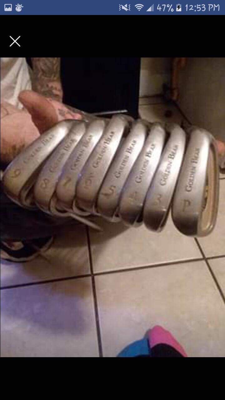 Golf clubs and bag